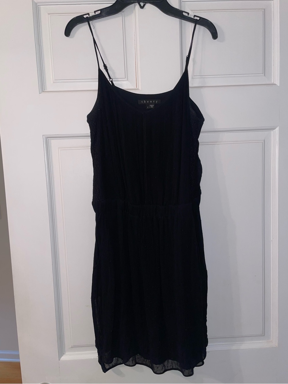 Theory Black Spaghetti-Strap Dress